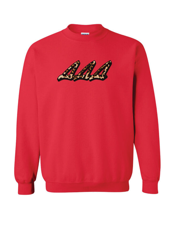Cheetah Letters Red Sorority Crewneck