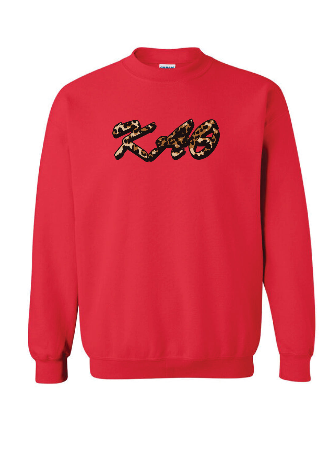 Cheetah Letters Red Sorority Crewneck