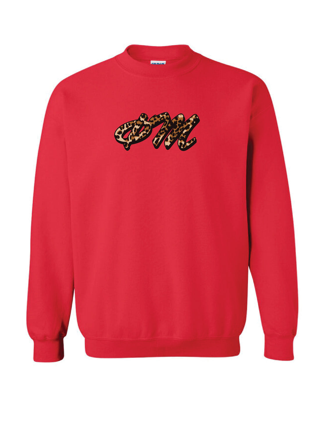 Cheetah Letters Red Sorority Crewneck