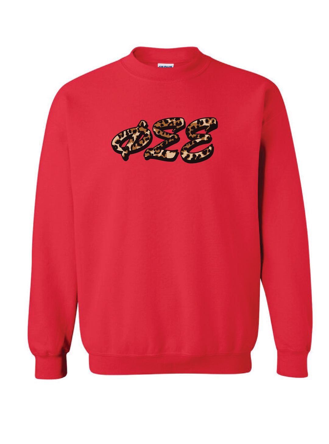Cheetah Letters Red Sorority Crewneck