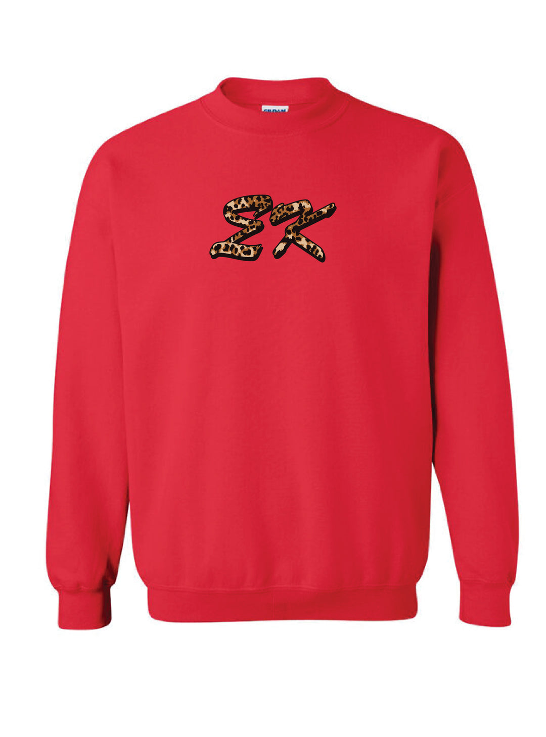 Cheetah Letters Red Sorority Crewneck