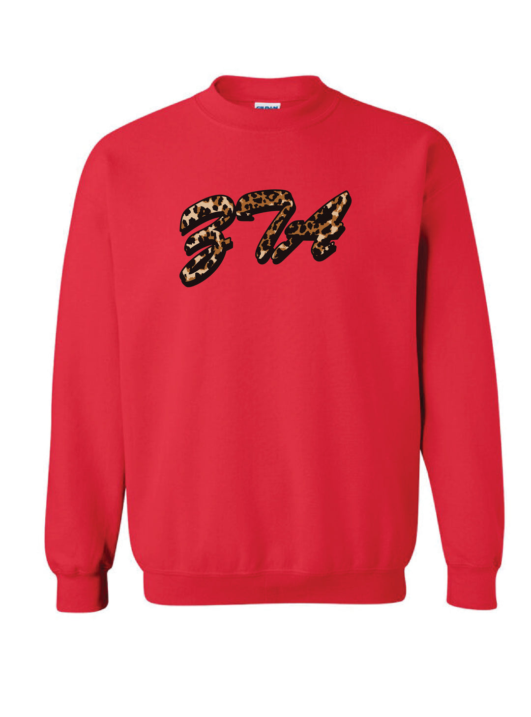 Cheetah Letters Red Sorority Crewneck