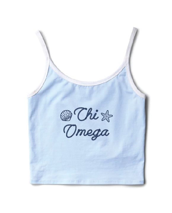 Seashell Arctic Blue/White Sorority Contrast Tank