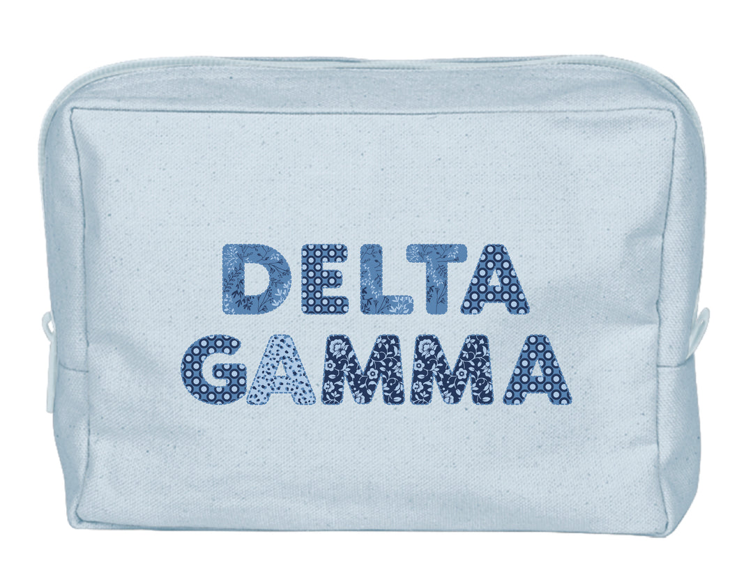 Delta Gamma Coquette Powder Blue Make-Up Pouch