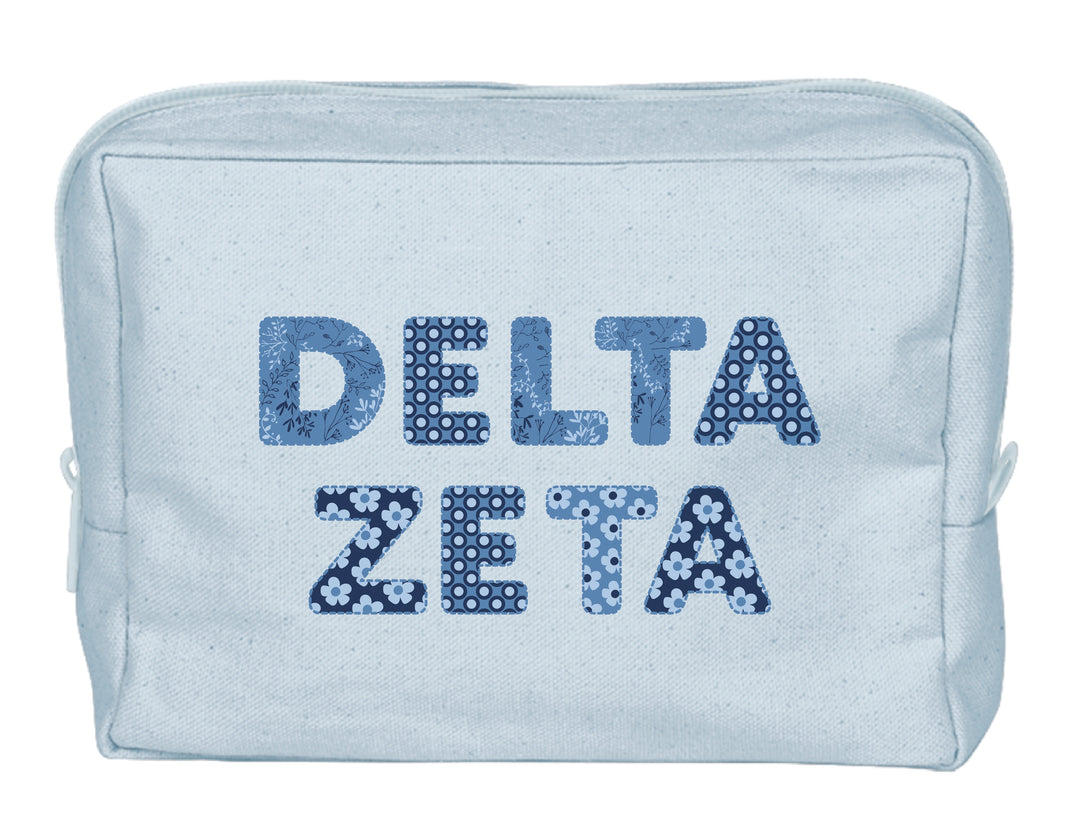 Delta Zeta Coquette Powder Blue Make-Up Pouch