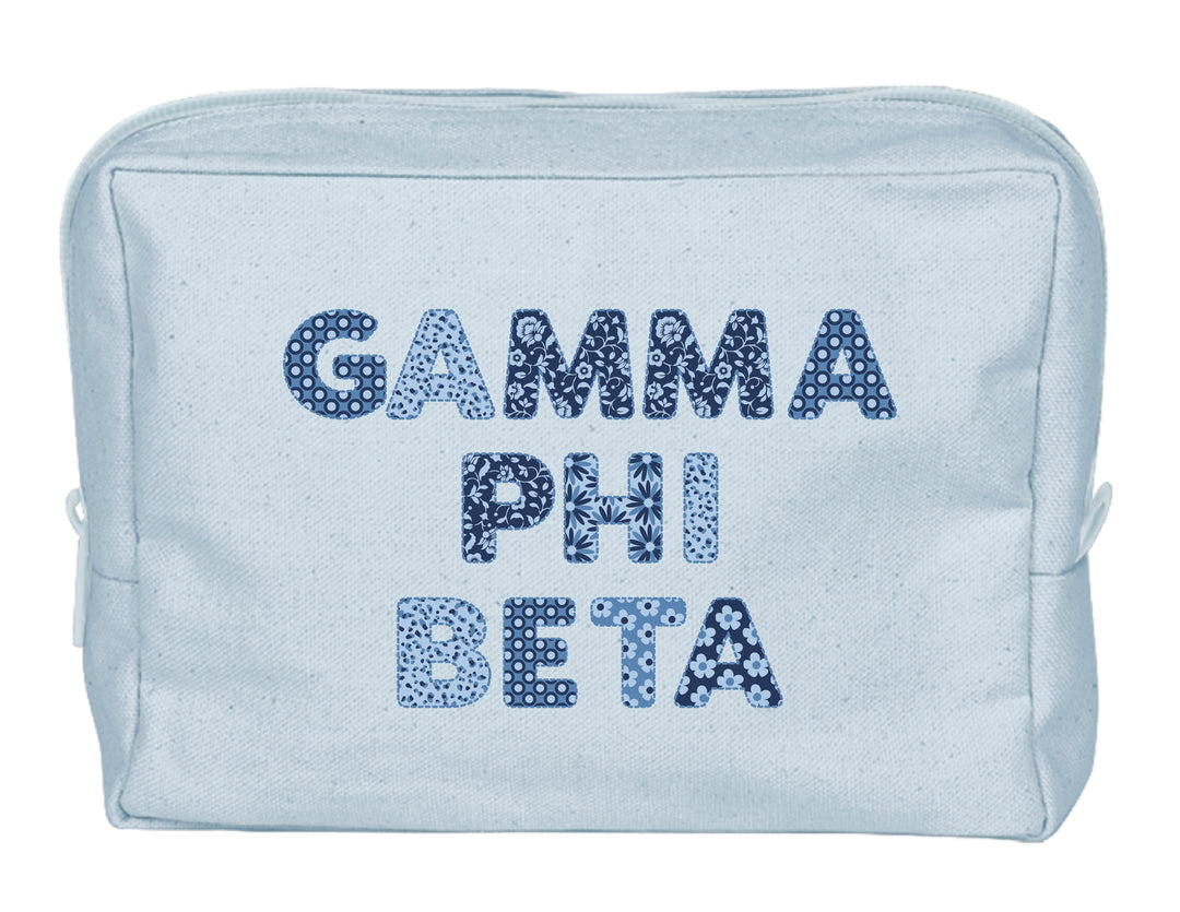 Gamma Phi Beta Coquette Powder Blue Make-Up Pouch