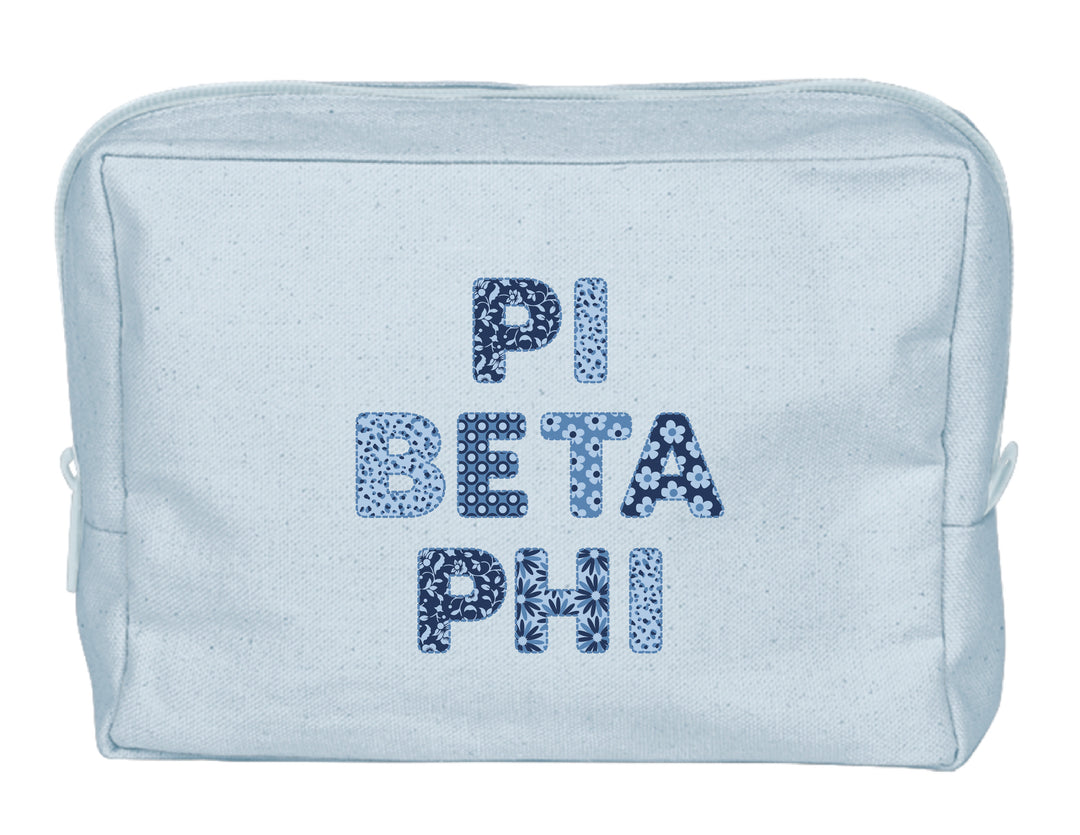 Pi Beta Phi Coquette Powder Blue Make-Up Pouch