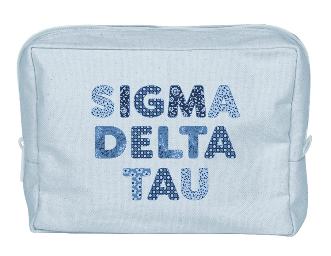 Sigma Delta Tau Coquette Powder Blue Make-Up Pouch