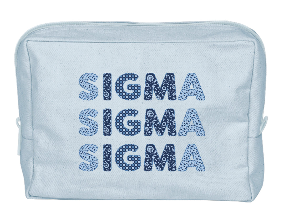 Sigma Sigma Sigma Coquette Powder Blue Make-Up Pouch