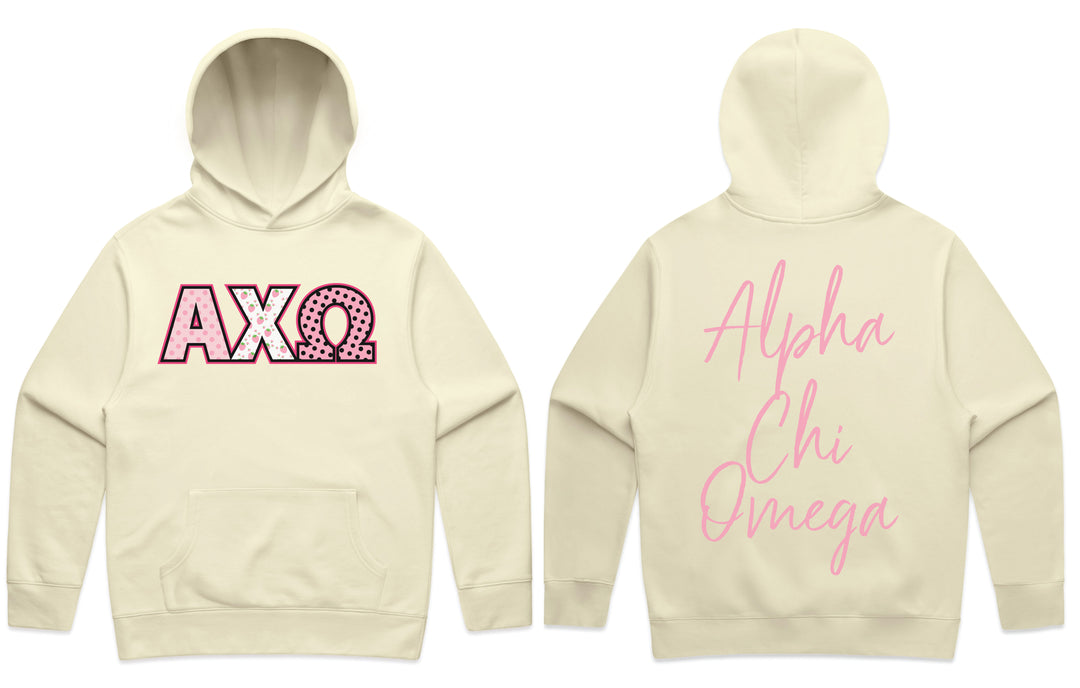Alpha Chi Omega Coquette Butter Heavy Weight Sorority Hoodie