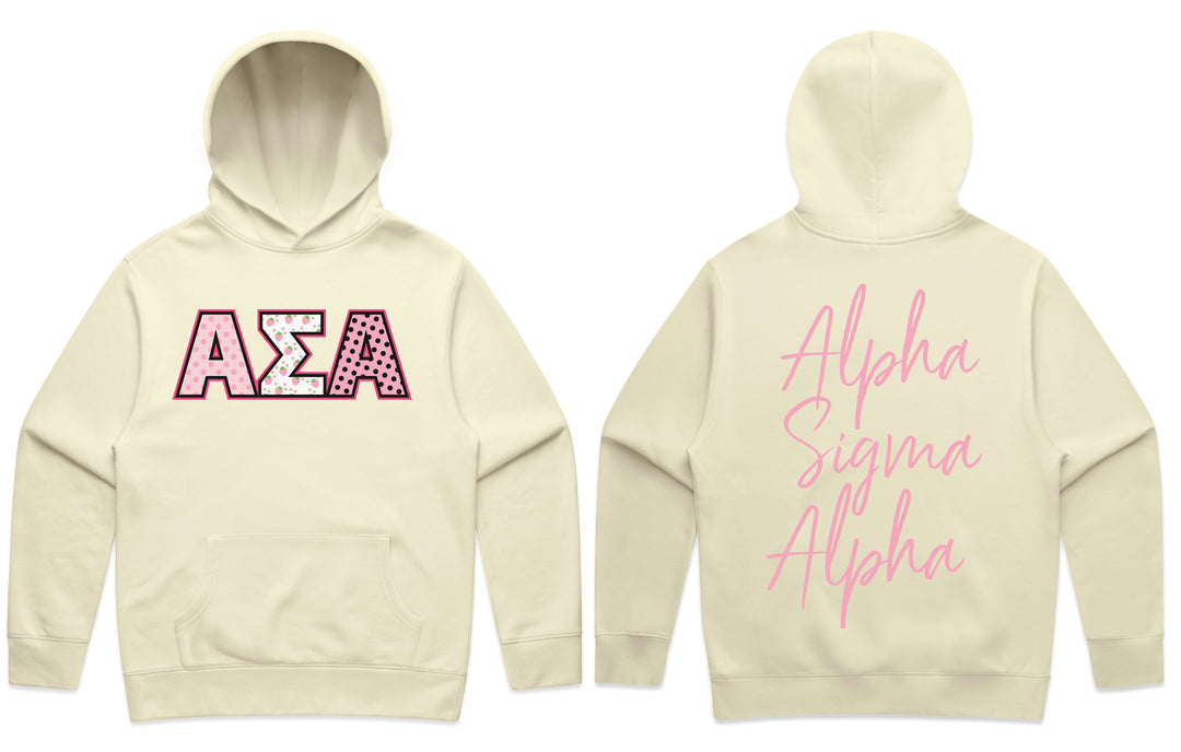Alpha Sigma Alpha Coquette Butter Heavy Weight Sorority Hoodie
