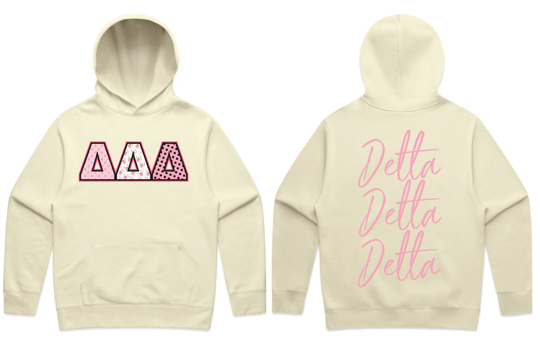Delta Delta Delta Coquette Butter Heavy Weight Sorority Hoodie