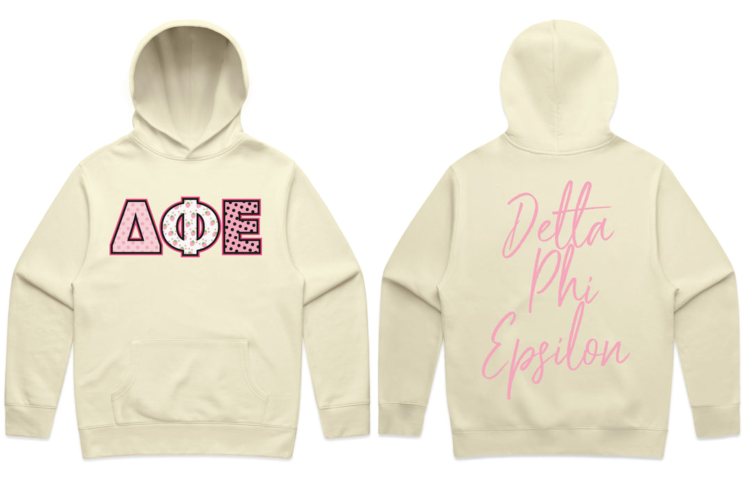 Delta Phi Epsilon Coquette Butter Heavy Weight Sorority Hoodie