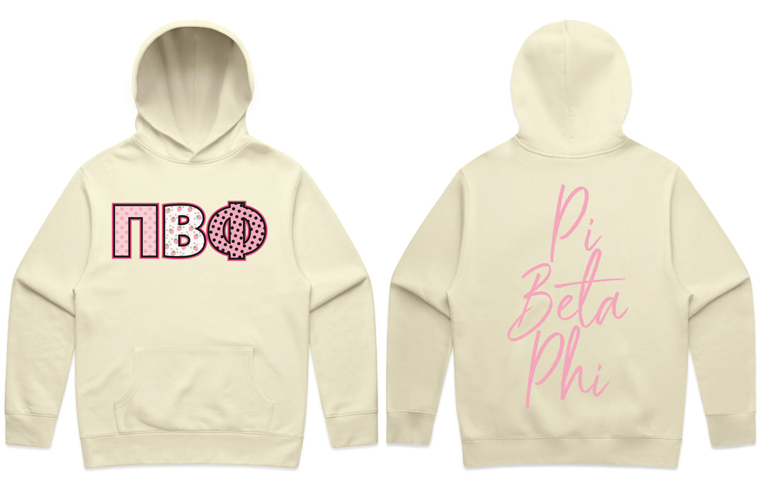 Pi Beta Phi Coquette Butter Heavy Weight Sorority Hoodie