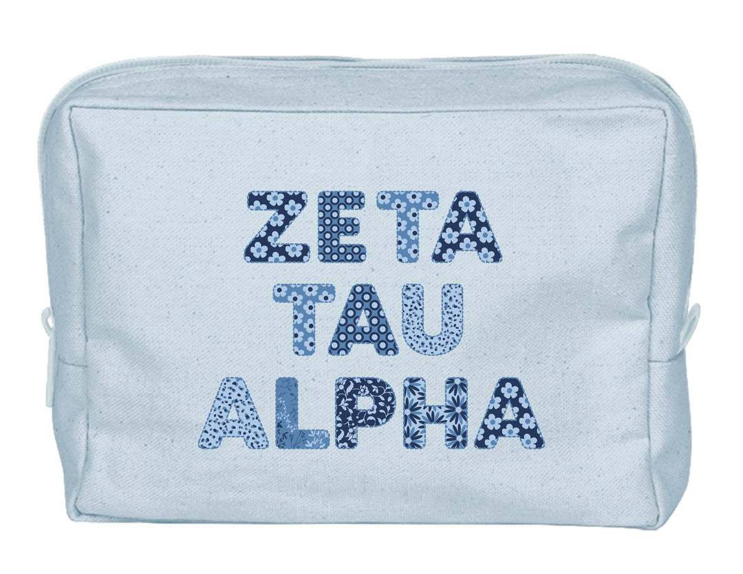 Coquette Powder Blue Sorority Make-Up Pouch