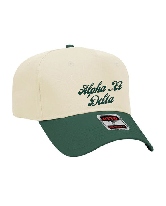 Dark Green Script Embroidered Sorority Hat