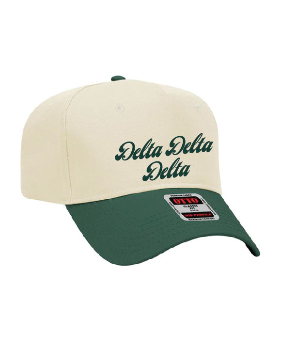Dark Green Script Embroidered Sorority Hat