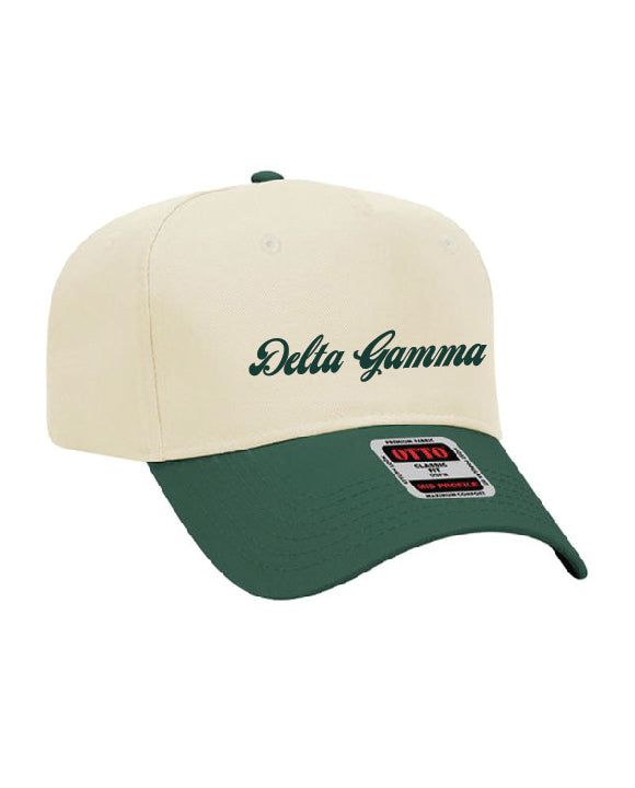 Dark Green Script Embroidered Sorority Hat