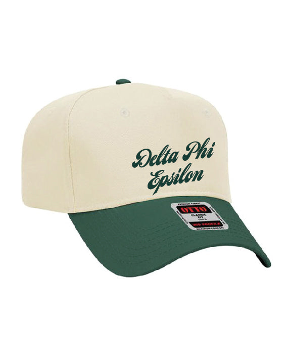 Dark Green Script Embroidered Sorority Hat