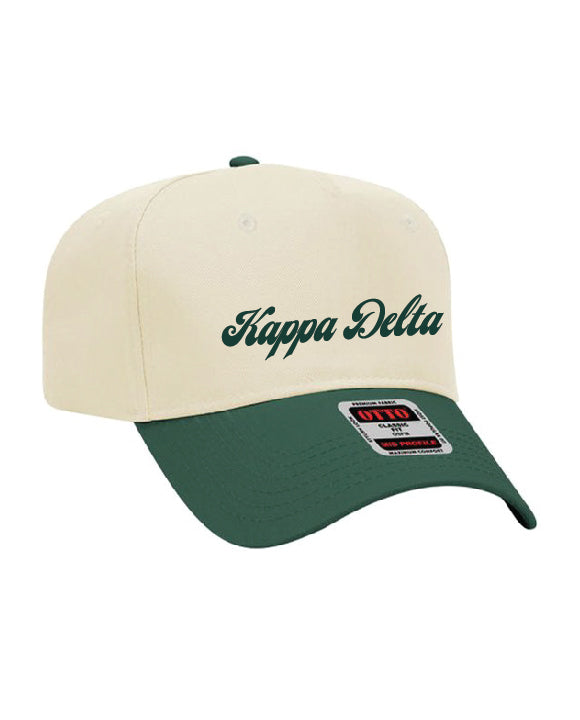 Dark Green Script Embroidered Sorority Hat