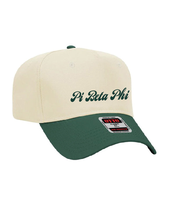 Dark Green Script Embroidered Sorority Hat