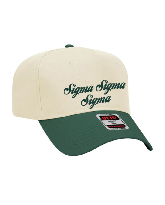 Dark Green Script Embroidered Sorority Hat