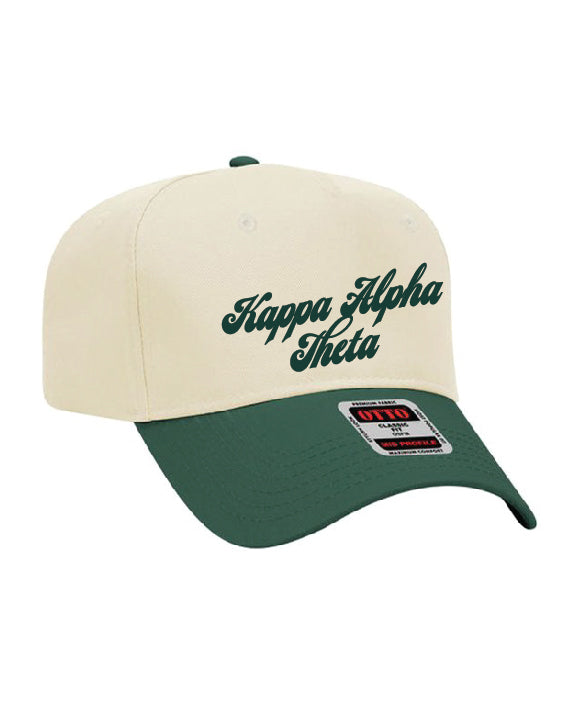 Dark Green Script Embroidered Sorority Hat