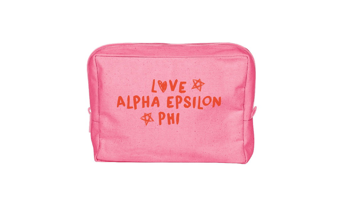 Orange Doodles Make-Up Pouch