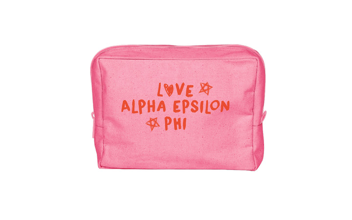 Orange Doodles Make-Up Pouch