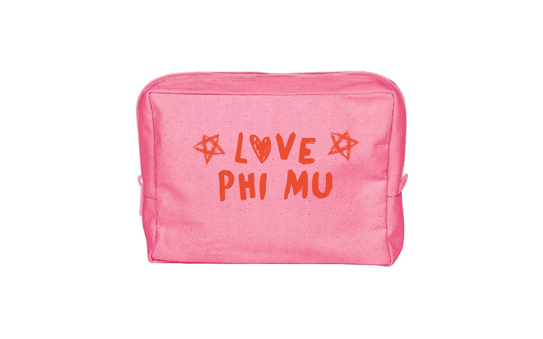 Orange Doodles Make-Up Pouch