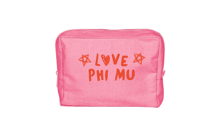 Orange Doodles Make-Up Pouch