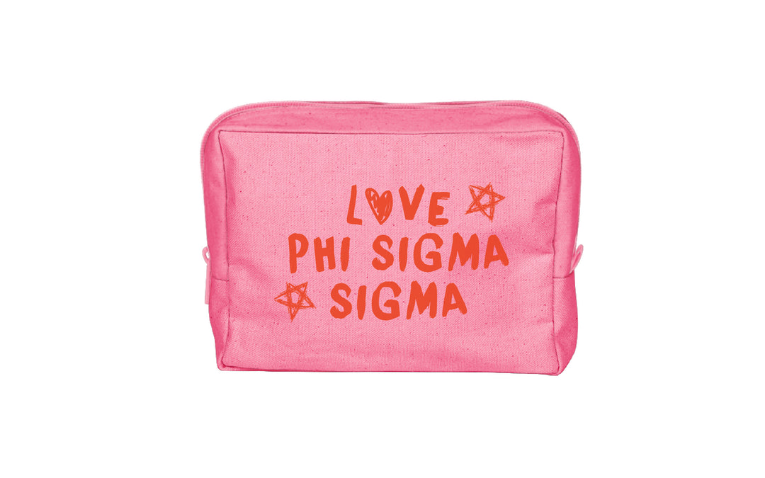 Orange Doodles Make-Up Pouch