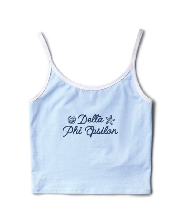 Seashell Arctic Blue/White Sorority Contrast Tank
