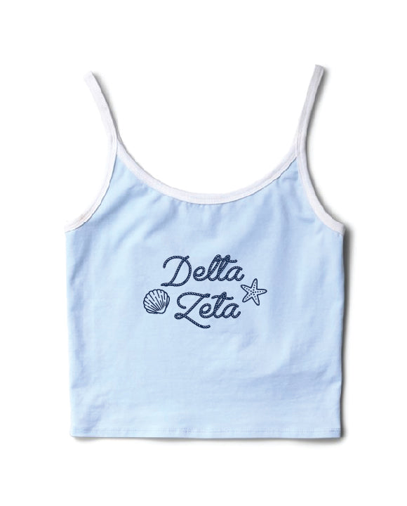 Seashell Arctic Blue/White Sorority Contrast Tank