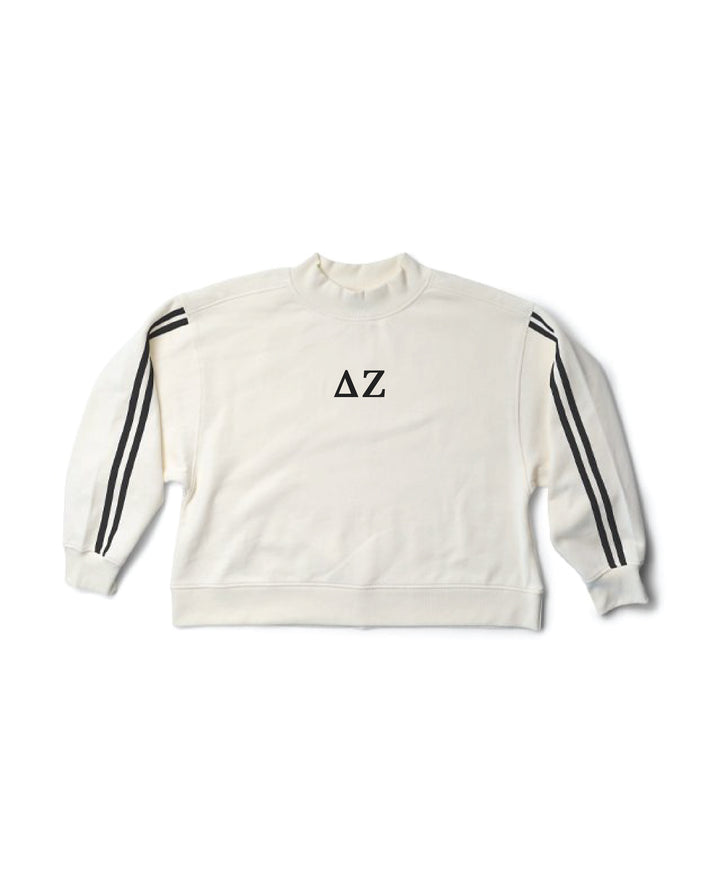 Embroidered Greek Letter Mock Neck Varsity Sorority Crewneck