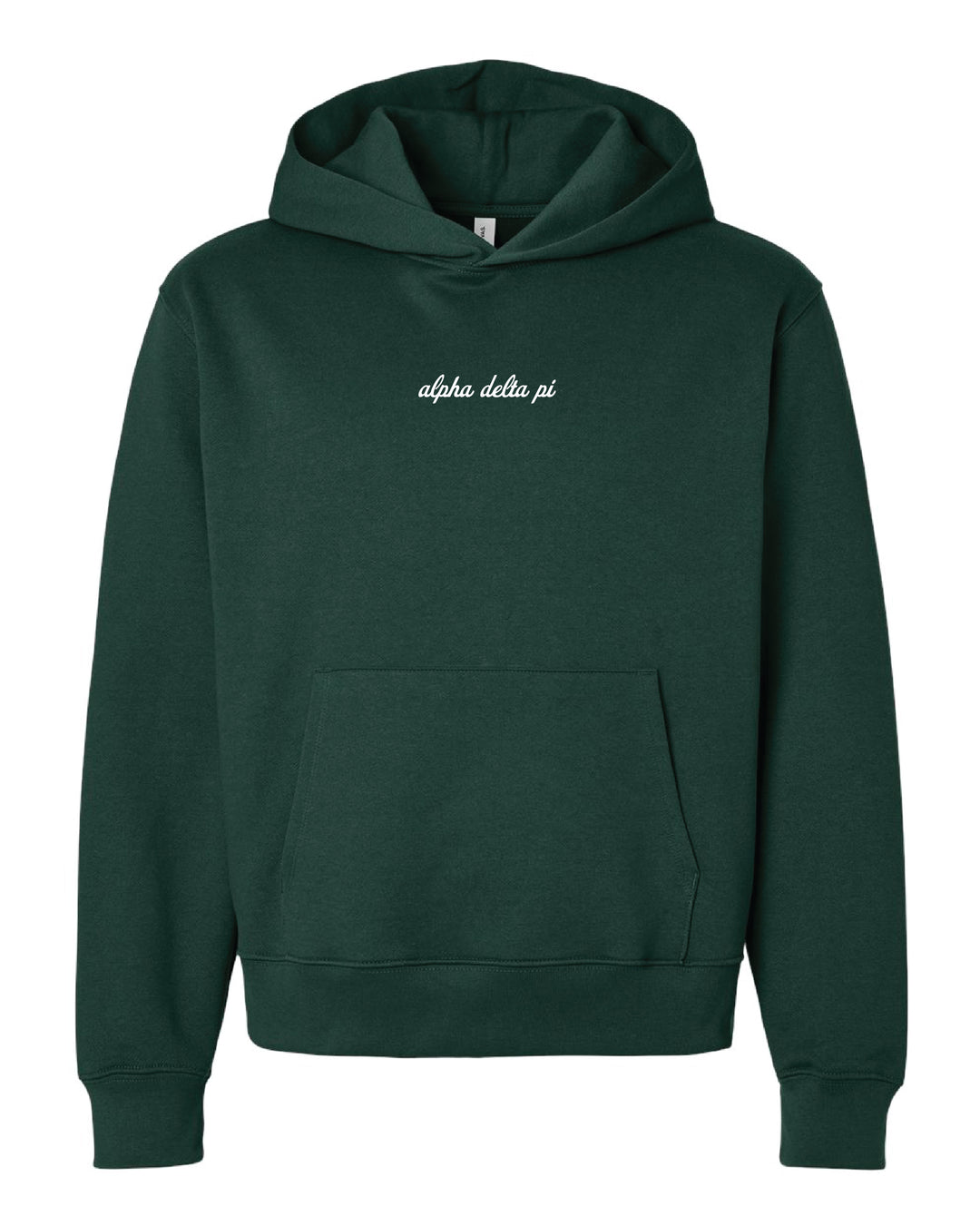 Embroidered Dainty Script Heavy Weight Alpha Delta Pi Hoodie