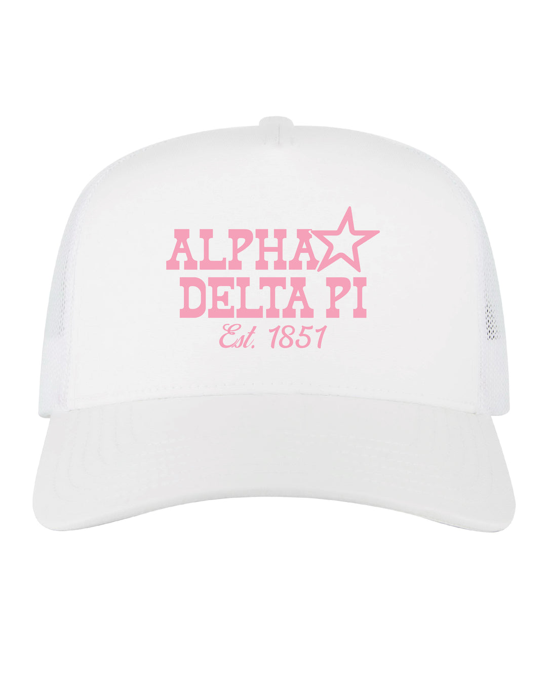Embroidered Star Alpha Delta Pi Trucker Hat