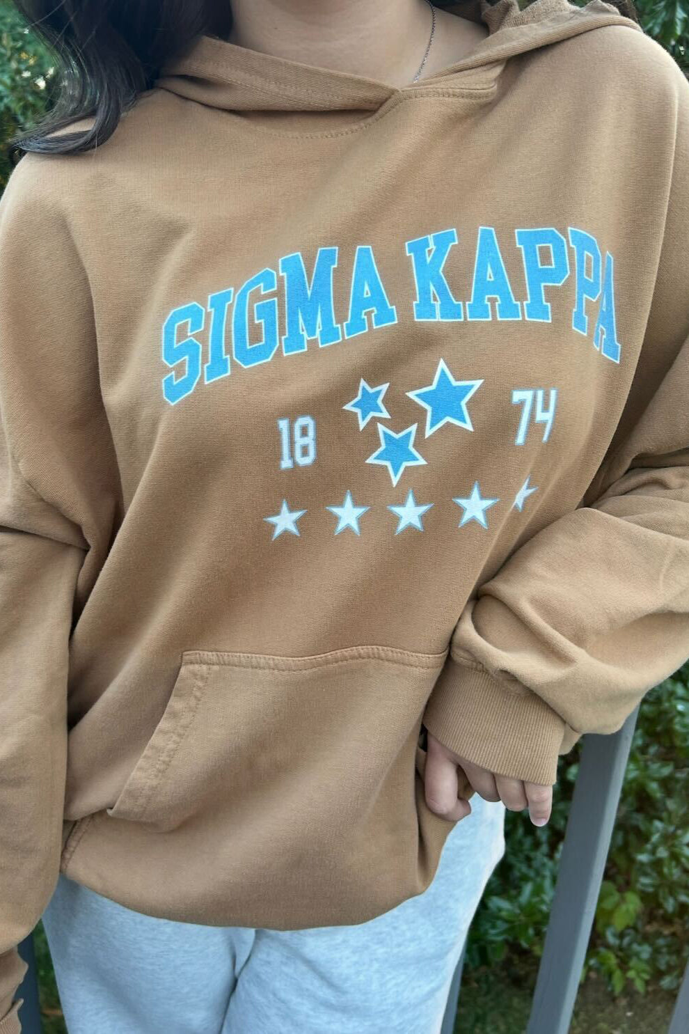 Caffeine Blue Star Light Weight Sorority Hoodie