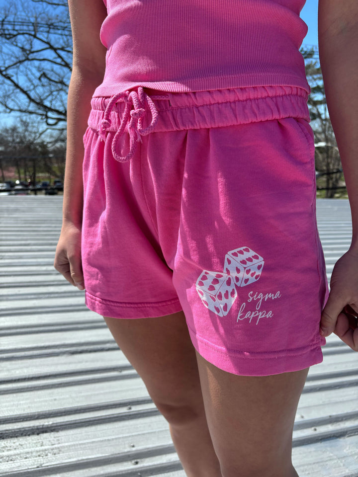 Ultra Pink Dice Sorority Shorts