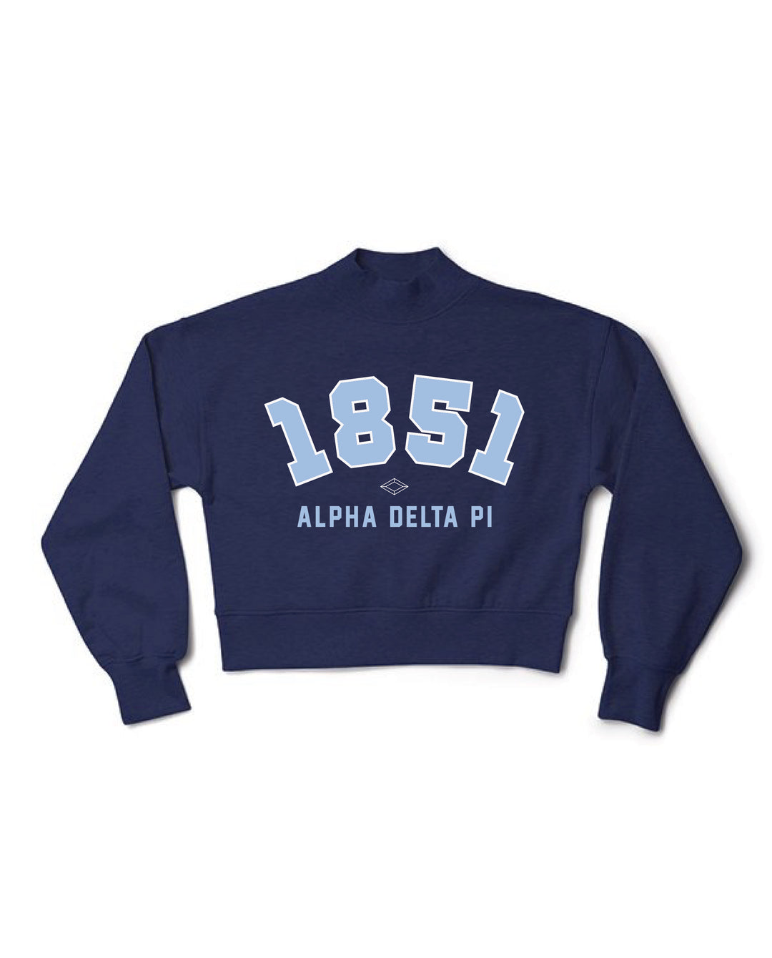 Est Year Navy Mock Neck Alpha Delta Pi Crewneck