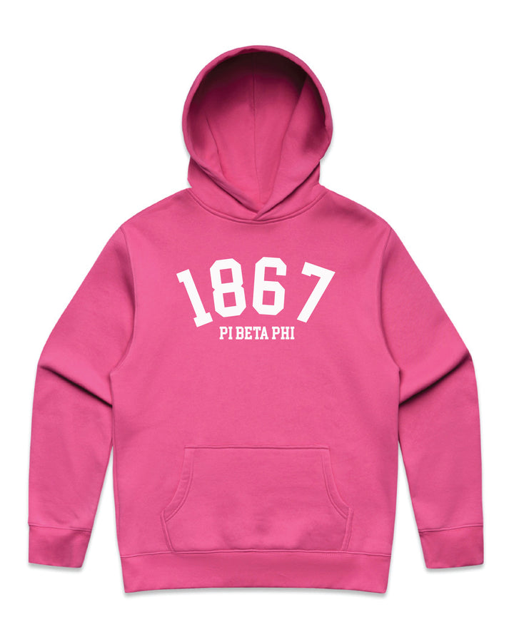 Est Year Hot Pink Heavy Weight Sorority Hoodie