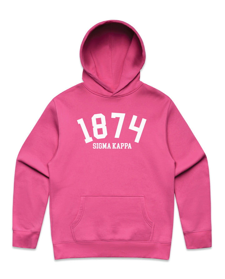 Est Year Hot Pink Heavy Weight Sorority Hoodie