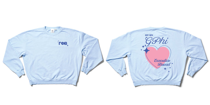 Arctic Blue Executive Board Sorority Light Weight Crewneck