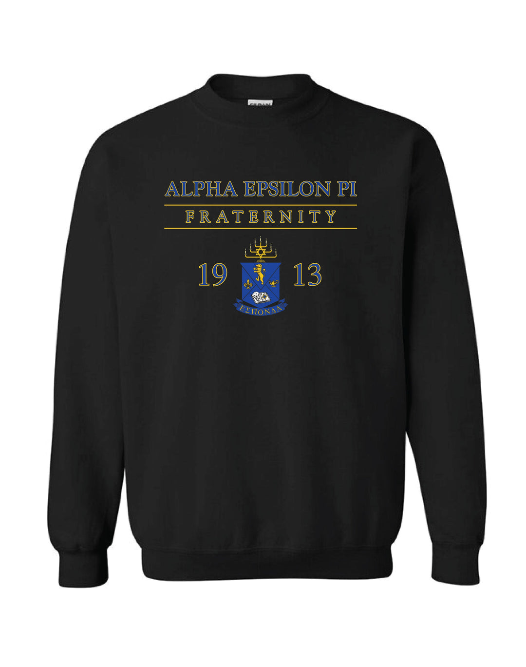 Fraternity Crest Black Crewneck