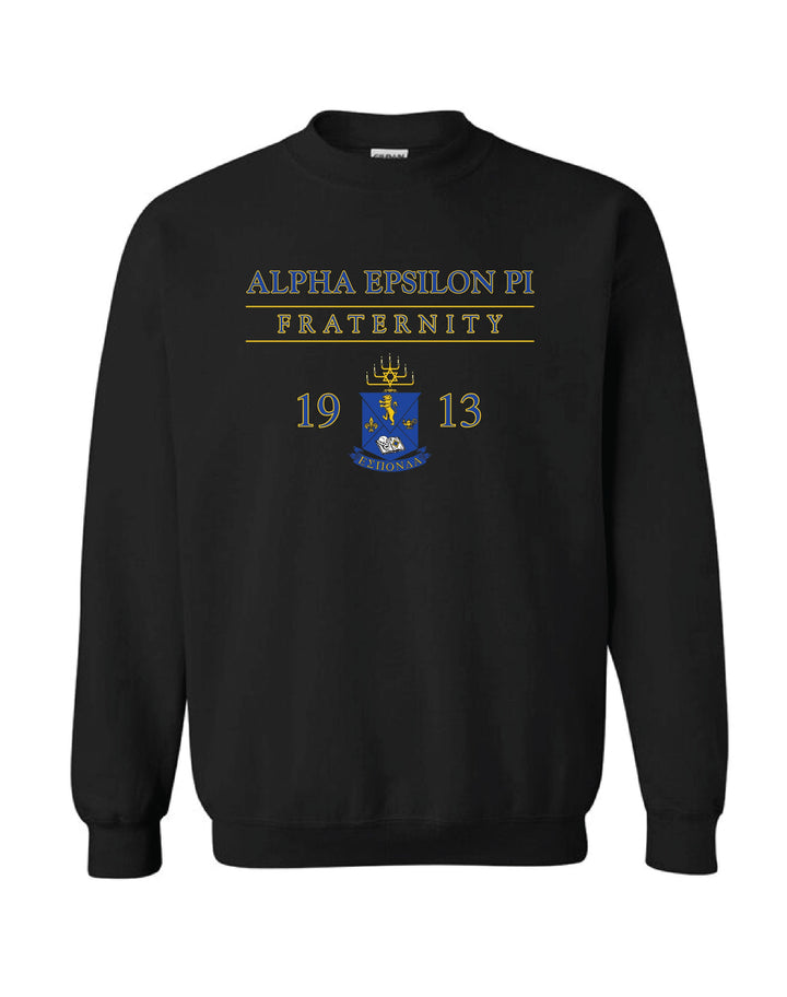 Fraternity Crest Black Crewneck