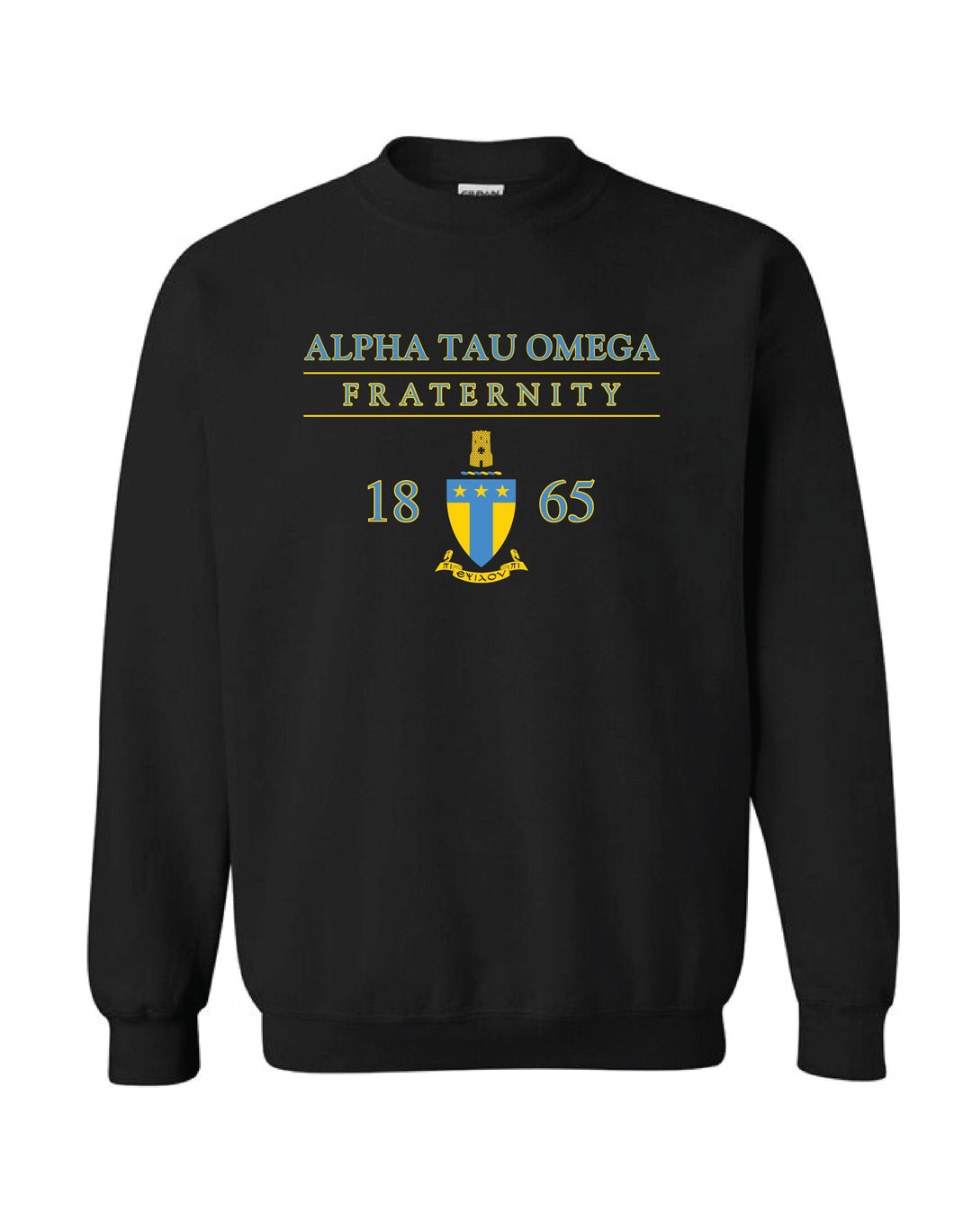 Fraternity Crest Black Crewneck