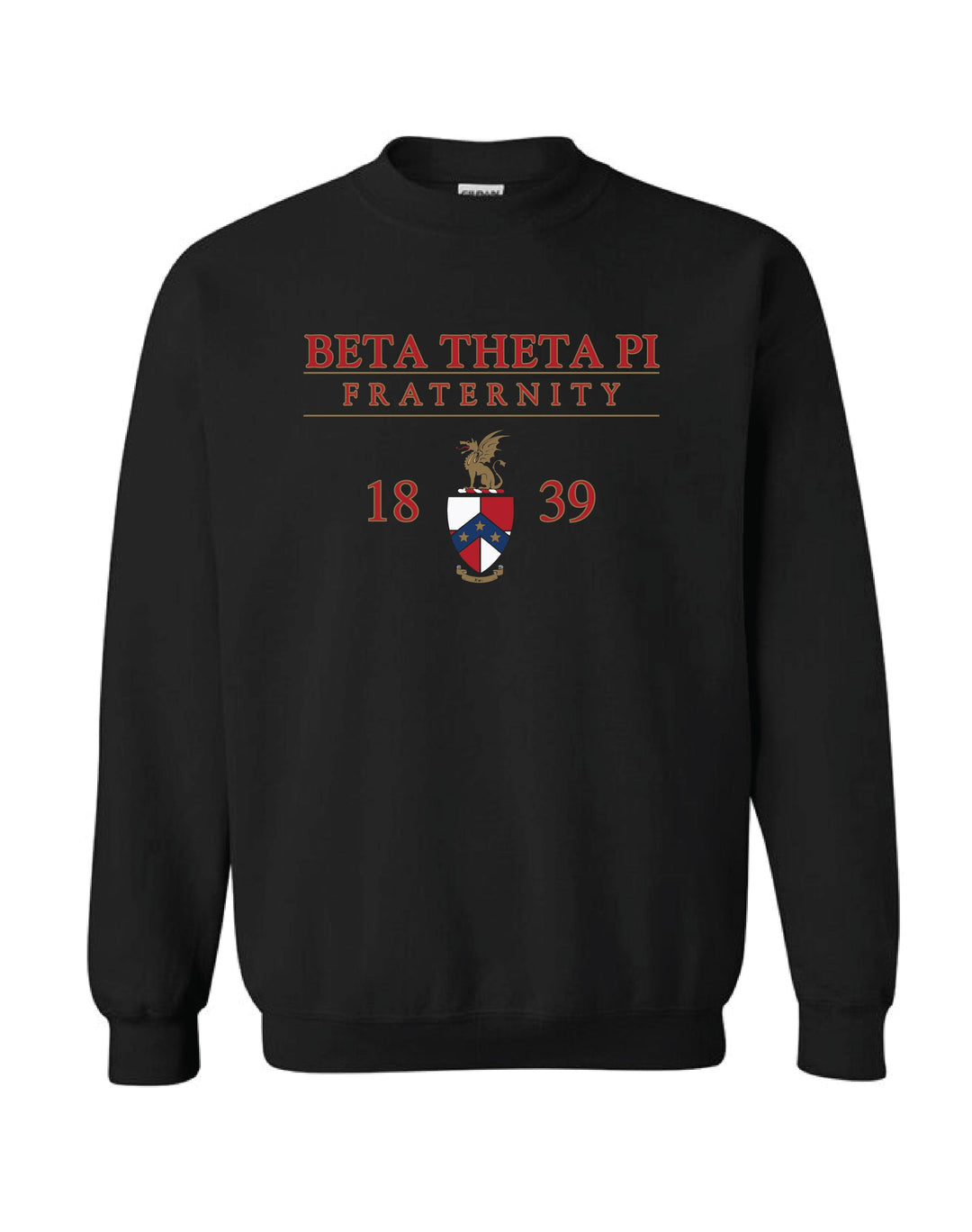 Fraternity Crest Black Crewneck