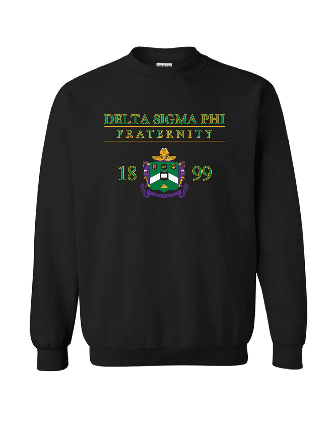 Fraternity Crest Black Crewneck