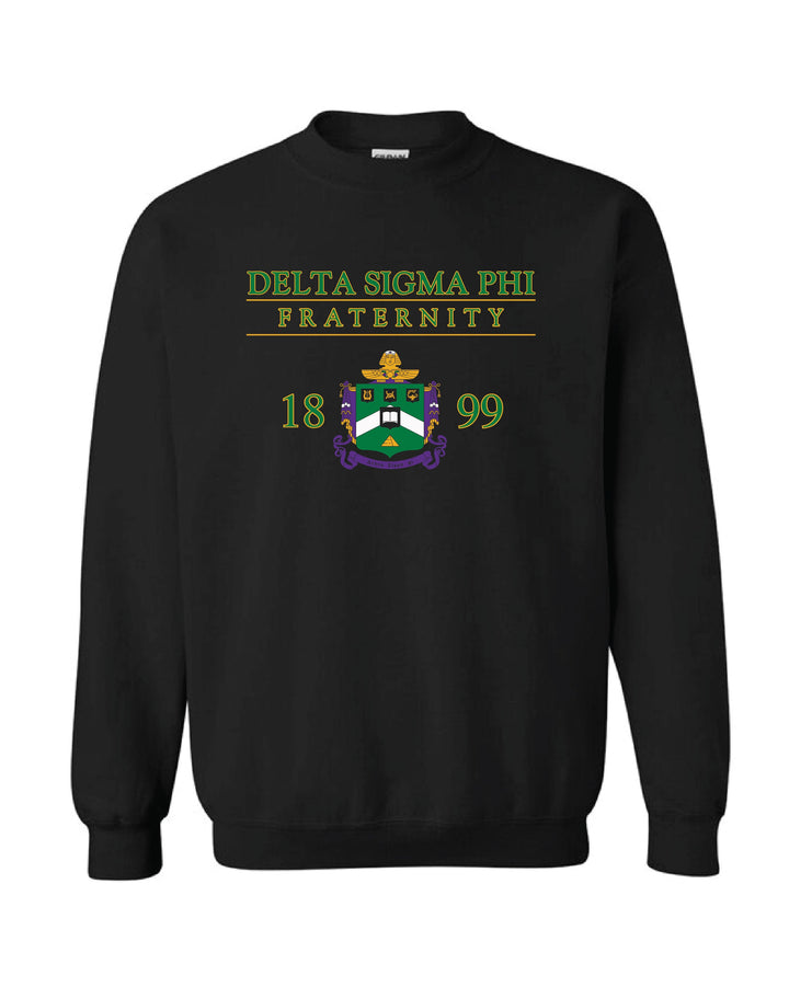 Fraternity Crest Black Crewneck