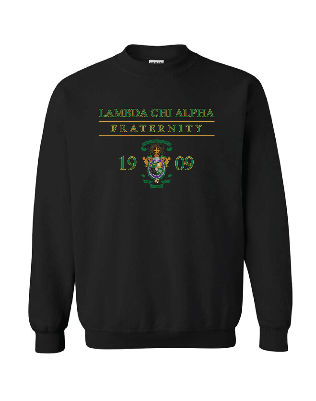 Fraternity Crest Black Crewneck